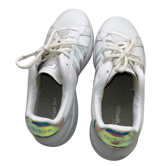 adidas White Athletic Shoes with Multicolor Stripes - Picture 11 of 13